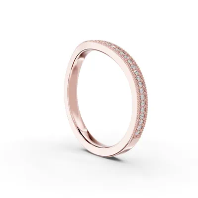 Milgrain Curved Pavé Diamond Band