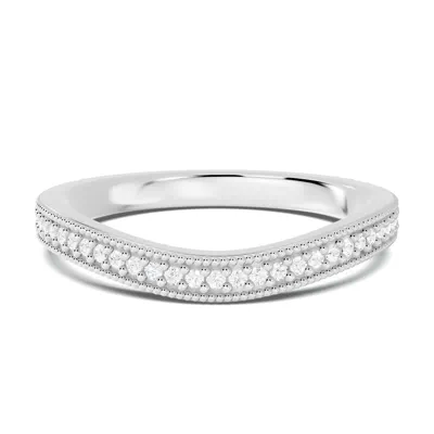 Milgrain Curved Pavé Lab Diamond Band