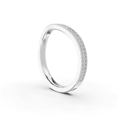 Milgrain Curved Pavé Lab Diamond Band