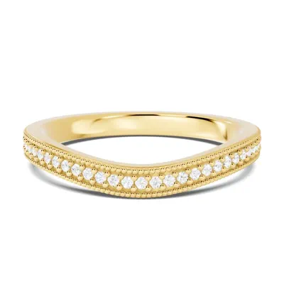 Milgrain Curved Pavé Diamond Band