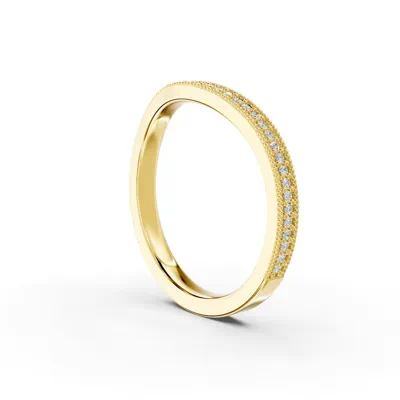 Milgrain Curved Pavé Diamond Band
