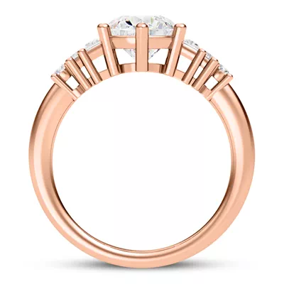 Tia Graduated Baguette And Round Diamond Engagement Ring