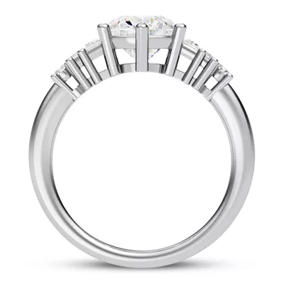 Tia Graduated Baguette And Round Diamond Engagement Ring