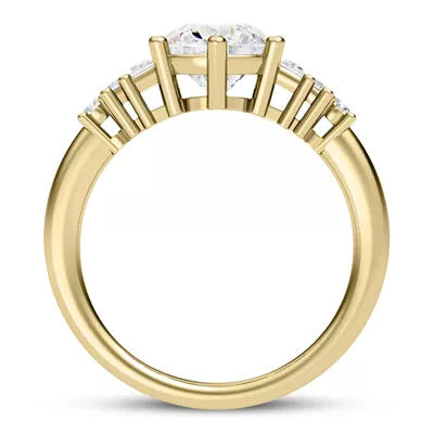 Tia Graduated Baguette And Round Diamond Engagement Ring