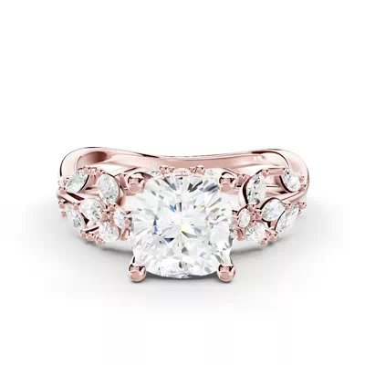 Butterfly And Bee Vine Twist Lab Engagement Ring