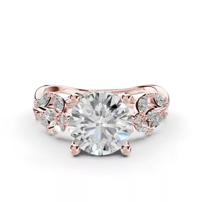 Butterfly And Bee Vine Twist Lab Engagement Ring