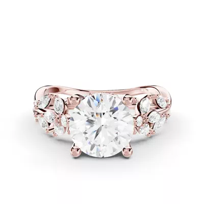 Butterfly And Bee Vine Twist Lab Engagement Ring
