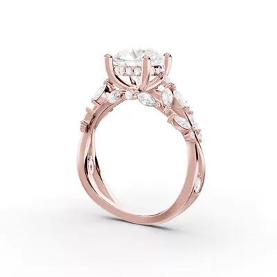 Butterfly And Bee Vine Twist Lab Engagement Ring