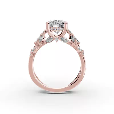 Butterfly And Bee Vine Twist Lab Engagement Ring
