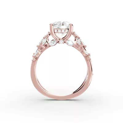 Butterfly And Bee Vine Twist Lab Engagement Ring