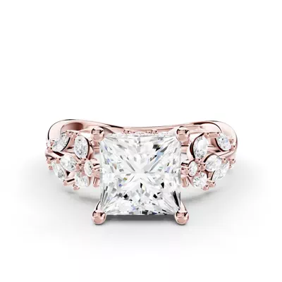Butterfly And Bee Vine Twist Lab Engagement Ring