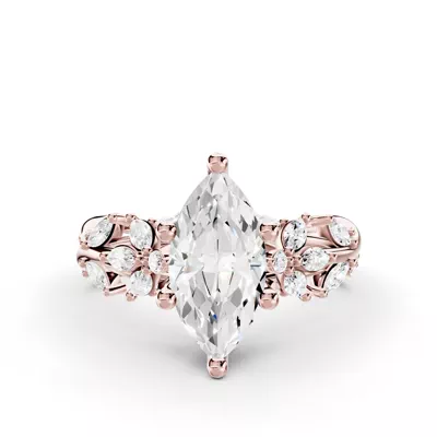 Butterfly And Bee Vine Twist Lab Engagement Ring
