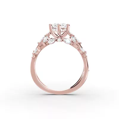 Butterfly And Bee Vine Twist Lab Engagement Ring