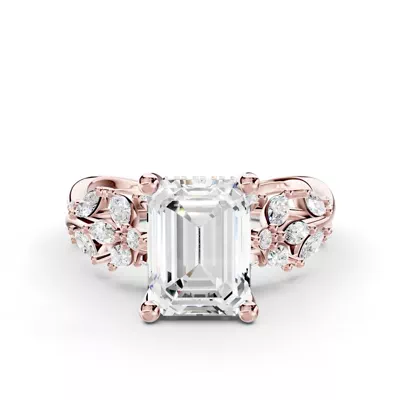 Butterfly And Bee Vine Twist Lab Engagement Ring