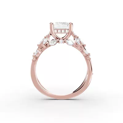 Butterfly And Bee Vine Twist Lab Engagement Ring