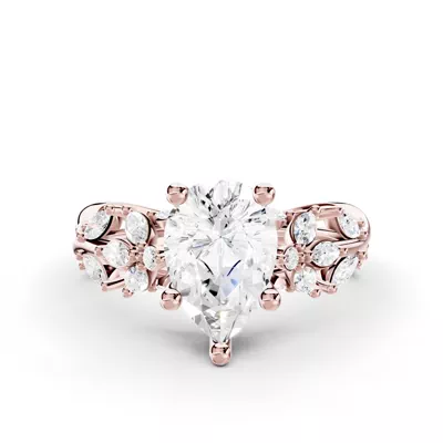 Butterfly And Bee Vine Twist Lab Engagement Ring