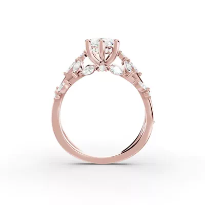 Butterfly And Bee Vine Twist Lab Engagement Ring