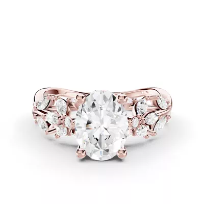 Butterfly And Bee Vine Twist Lab Engagement Ring