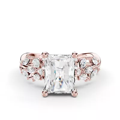 Butterfly And Bee Vine Twist Lab Engagement Ring