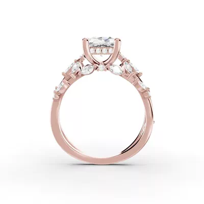 Butterfly And Bee Vine Twist Lab Engagement Ring