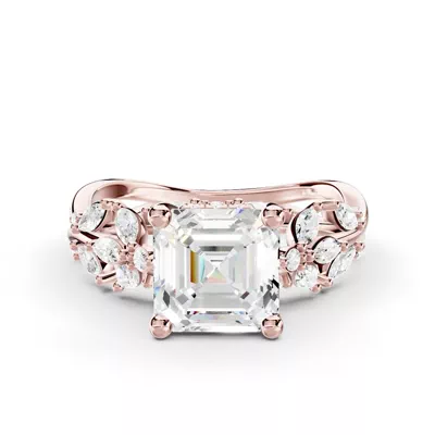 Butterfly And Bee Vine Twist Lab Engagement Ring