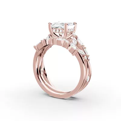 Butterfly And Bee Vine Twist Lab Engagement Ring