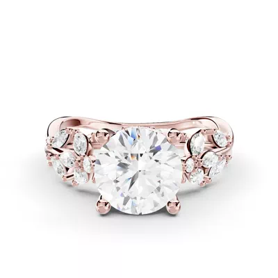 Butterfly And Bee Vine Twist Engagement Ring