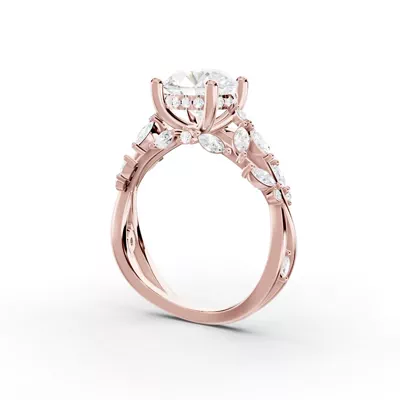 Butterfly And Bee Vine Twist Engagement Ring