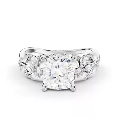 Butterfly And Bee Vine Twist Lab Engagement Ring