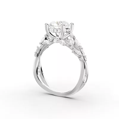 Butterfly And Bee Vine Twist Lab Engagement Ring