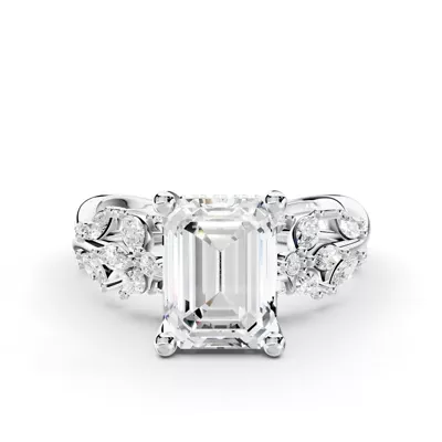Butterfly And Bee Vine Twist Lab Engagement Ring