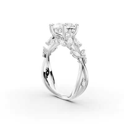 Butterfly And Bee Vine Twist Lab Engagement Ring