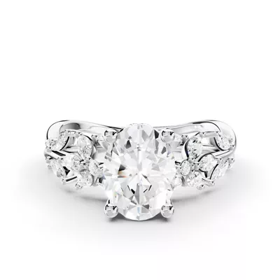 Butterfly And Bee Vine Twist Lab Engagement Ring