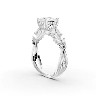 Butterfly And Bee Vine Twist Lab Engagement Ring