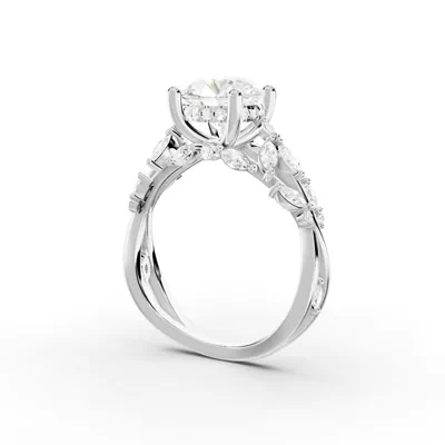Butterfly And Bee Vine Twist Engagement Ring