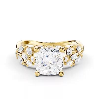 Butterfly And Bee Vine Twist Lab Engagement Ring