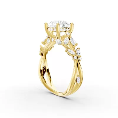 Butterfly And Bee Vine Twist Lab Engagement Ring