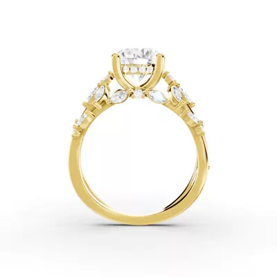 Butterfly And Bee Vine Twist Lab Engagement Ring