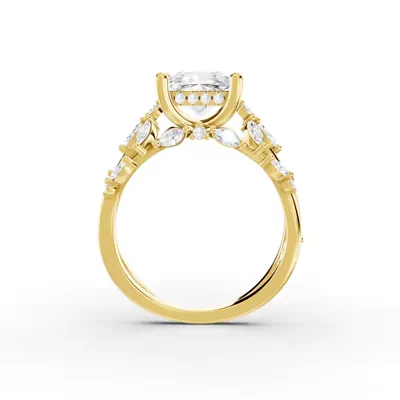 Butterfly And Bee Vine Twist Lab Engagement Ring