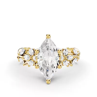 Butterfly And Bee Vine Twist Lab Engagement Ring