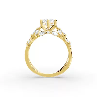 Butterfly And Bee Vine Twist Lab Engagement Ring