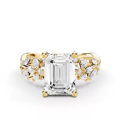 Butterfly And Bee Vine Twist Lab Engagement Ring
