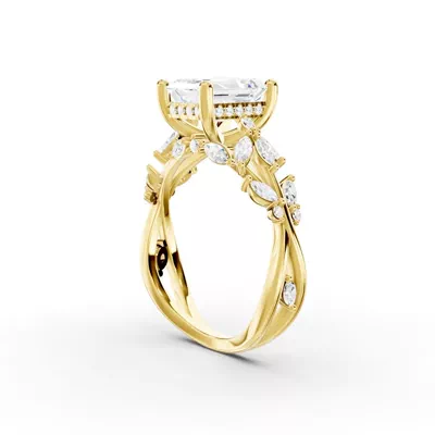 Butterfly And Bee Vine Twist Lab Engagement Ring