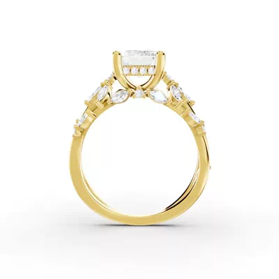 Butterfly And Bee Vine Twist Lab Engagement Ring