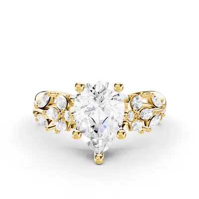 Butterfly And Bee Vine Twist Lab Engagement Ring