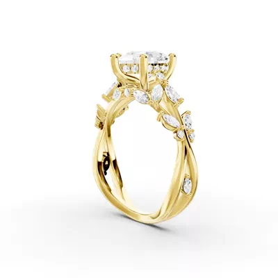 Butterfly And Bee Vine Twist Lab Engagement Ring