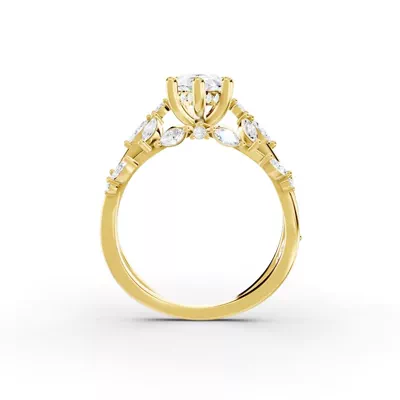 Butterfly And Bee Vine Twist Lab Engagement Ring