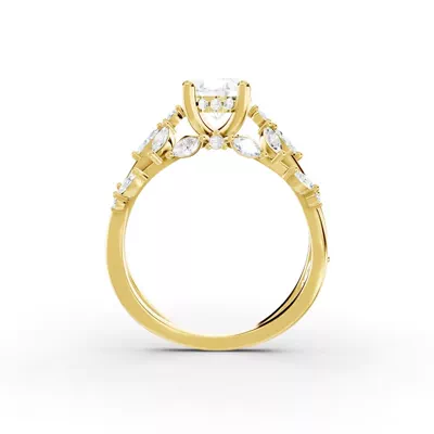 Butterfly And Bee Vine Twist Lab Engagement Ring