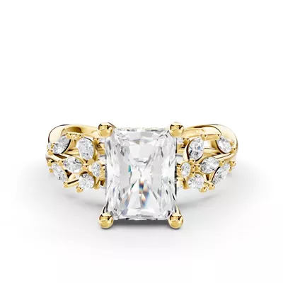 Butterfly And Bee Vine Twist Lab Engagement Ring