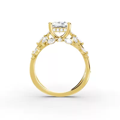 Butterfly And Bee Vine Twist Lab Engagement Ring